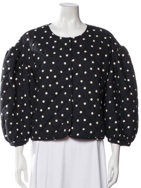 Clare V. Navy and White Polka Dot Jacket Size XS/S